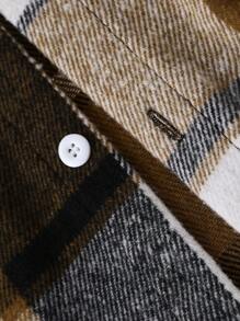 Calvornis Camicia casual a maniche lunghe con bottoni e stampa a quadri, per uomo taglia over, adatta per uscire