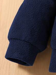 SHEIN 2pcs Young Boy Front Zipper Letter Embroidered Simple Top And Long Pants Set