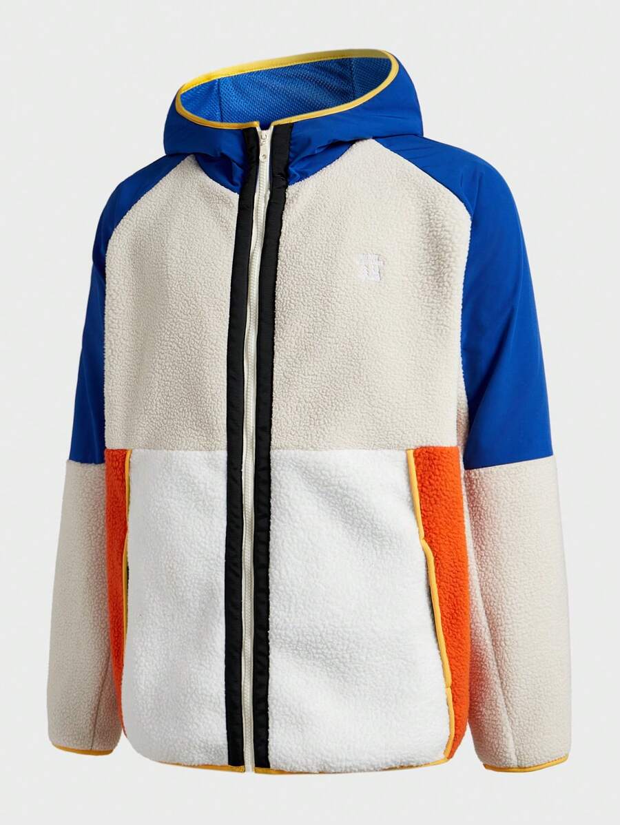 In My Nature 男士拼色拉链连帽衫户外羊毛夹克秋冬季冬季男士服装