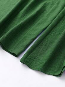 SHEIN Clasi Women's Solid Color Wide Leg Pants - Green - View 5
