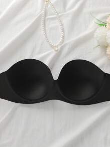 素色鋼圈胸罩帶可拆卸內衣肩帶 - 黑色 - 查看 4