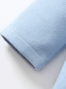 SHEIN Explorewe Young Boy Casual Everyday Double-Breasted Overcoat, Autumn - Dusty Blue - View 3