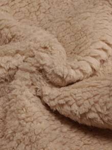 Forever 21 Damen Lässig einfarbige Sherpa-Fleece-Hose für den Winter