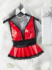 1pc Sexy Lace Patchwork Hollow Out Camisole Top