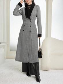 Modelyn Women's Elegant Patchwork Contrast Color Skinny Pants Fall Cloth For Women - Black - View 6