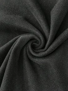 Calvaya Plus Size Thermal Lined Hooded Mid-Length Overcoat With Button Closure, Autumn/Winter - Black - View 7