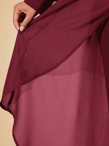 SHEIN Clasi 2pcs/Set Women Elegant Round Neck Asymmetric Lantern Sleeve & Wide Leg Pants Women Clothes Set