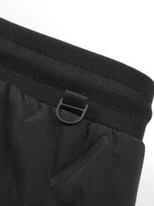 Manfinity Homme Quần dài nam giữ nhiệt có họa tiết chữ, dây rút, lót ấm, thích hợp mặc đi chơi, màu đen trơn, quà tặng cho chồng, bạn trai, mùa thu đông. - màu đen - Xem 8