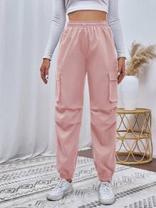 Lunelith SHEIN Lunessa Flap Pocket Side Cargo Pants Fall Cloth For Women