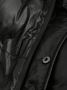 Manfinity VCAY Men's Oversized Loose Dropped Shoulder Hooded Padded Coat Suitable For Winter - Black - View 4