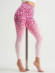 SHEIN Sport Gameset Leopard Print Tummy Control Sports Leggings