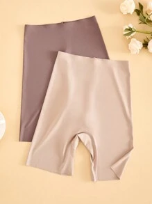 Snug Zone 4 pièces/paquet Culottes simples de couleur unie sans couture, conception simple