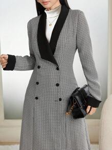 Modelyn Women's Elegant Patchwork Contrast Color Skinny Pants Fall Cloth For Women - Black - View 1