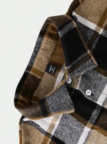 Calvornis Camicia casual a maniche lunghe con bottoni e stampa a quadri, per uomo taglia over, adatta per uscire