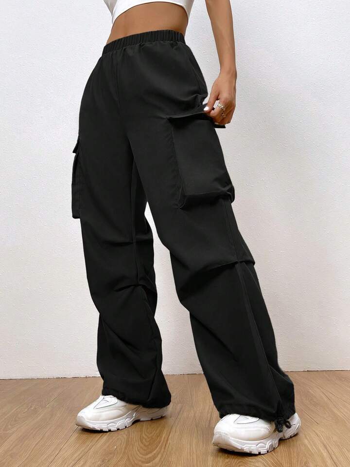 E Relaxed Tapered カーゴパンツ ブラック スキニーカーゴパンツ(P00007) | ADWENS