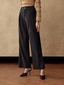 MOTF PREMIUM SOLID FOLD PLEATED WIDE LEG SUIT PANTS - Grey - View 6