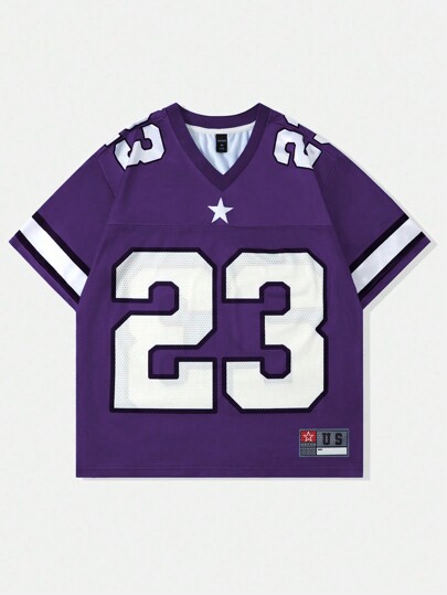 Street Life Men's Jersey Breathable Mesh Contrast Short Sleeve Sports Football Jersey Style T-Shirt