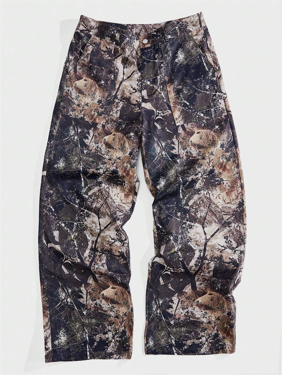 Forever 21 男士树叶树枝印花宽松休闲裤 - 棕色 - 查看 1