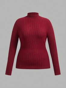 SHEIN EZwear 3 件装加大码羊毛圆领 T 恤，秋冬款 - 彩色 - 查看 4