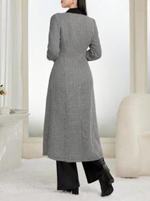 Modelyn Women's Elegant Patchwork Contrast Color Skinny Pants Fall Cloth For Women - Black - View 2