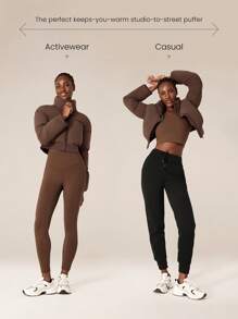 GLOWMODE 防风轻便保暖短款罗纹袖口飞行员羽绒夹克日常休闲冬季