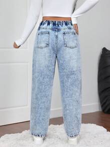 Firerie 大码直筒锥形及踝长牛仔裤，蓝色 - 藍色 - 查看 2