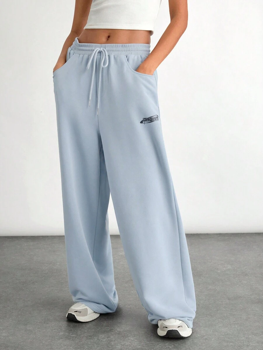 Manfinity VCAY Unisex Drawstring Waist Straight Leg Knitted Pants