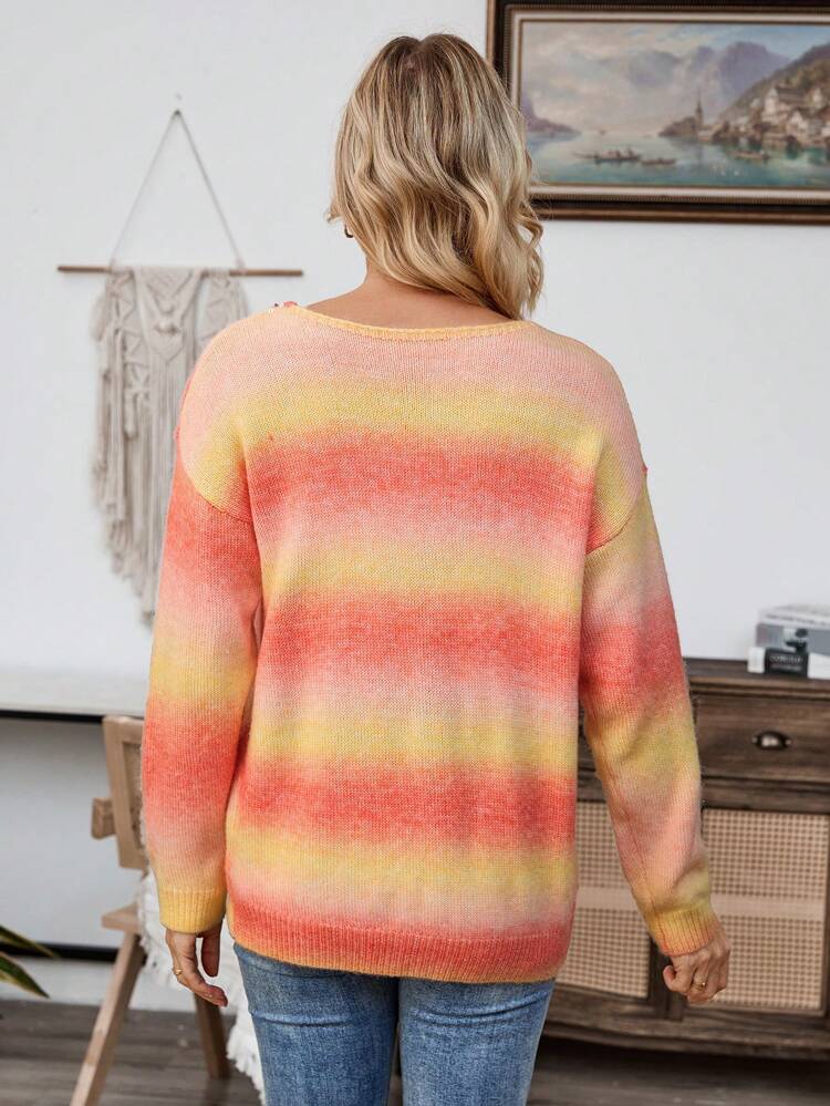 Women's Casual Gradient Sequin Decorated Winter Sweater