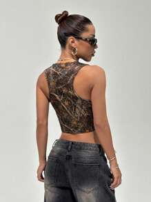 Flirla 女式树叶豹纹薄西装外套，秋季，街头风格