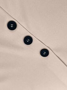 SHEIN Unity 大码女式纯色简约长袖西装外套，日常穿着