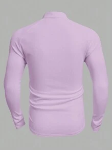 Manfinity VCAY 针织纯色系带休闲长袖 T 恤