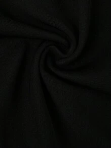 SHEIN Clasi 女士秋冬流苏链条装饰西装外套和阔腿裤套装 - 黑色 - 查看 6