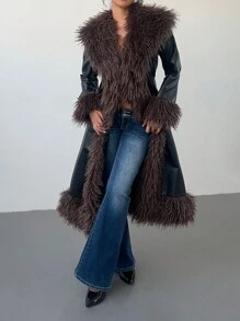 Aloruh 女士外套 秋季女装 圣诞节女装 派对正式 跨年晚礼服 感恩节 假期 商务休闲 节日服装 夹克 冬季 秋季 毛绒长裙