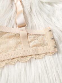 Romantic Lace Patchwork Push-Up Supportive Plus Size Bra Set, 2pcs - Multicolor - View 5