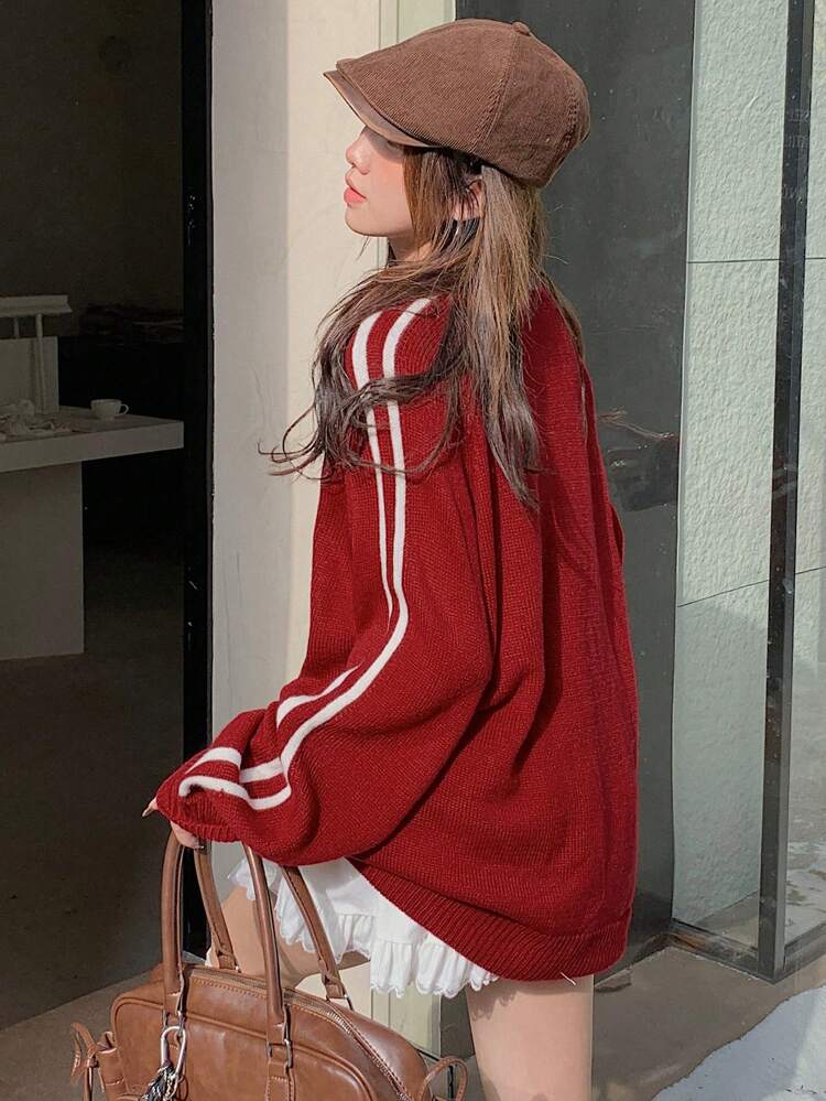 Women's Round Neck Loose Bow-Knot Printed Casual Long Sleeve Sweater,Long Sleeve Tops,Fall Clothes Christmas,New Year