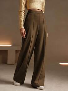 Anewsta 女士棕色保暖、别致、优雅、休闲的办公正装长裤