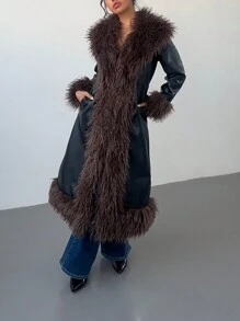 Aloruh 女士外套 秋季女装 圣诞节女装 派对正式 跨年晚礼服 感恩节 假期 商务休闲 节日服装 夹克 冬季 秋季 毛绒长裙