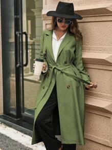 SHEIN Clasi 女士休闲单排扣宽松风衣，秋季