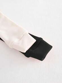 Cozy Pixies Baby Girl 2pcs Snug Fit Pajama Set - Solid Color Knit Soft Round Neck Long Sleeve Top And Long Pants - Black and White - View 5