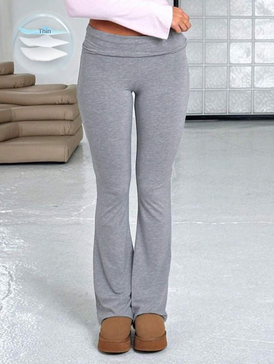 SHEIN Unity 純色寬鬆束腰褲 - 灰色 - 查看 1