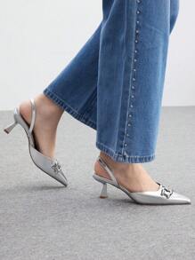 CUCCOO BIZCHIC Ladies' High Heel Pumps - Silver - View 5