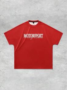 PAVTROS Manfinity Streetrush Men's Casual Letter & Portrait Graphic Round Neck Short Sleeve T-Shirt