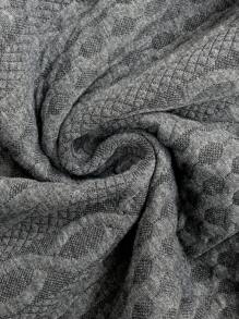 SHEIN LUNE 女士时尚扭纹针织高腰阔腿运动裤 - 深灰色 - 查看 6