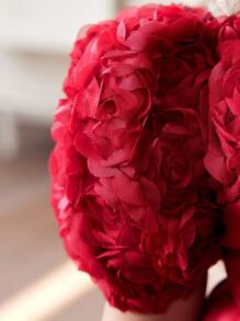 SHEIN 女婴优雅花朵镂空短袖连衣裙