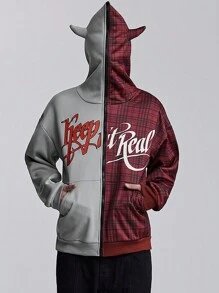 ROMWE MEN Street Life 1 pieza Sudadera con cremallera de estilo anime para hombre, adecuada para primavera y verano