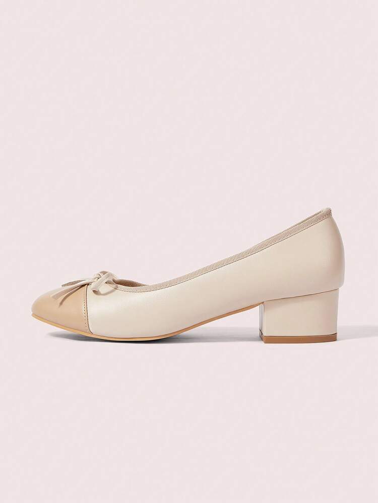 CUCCOO DOLLMOD Women's Fashionable Versatile Minimalist Bow Decor High Heels