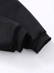 4pcs Boys' Casual Solid Color Loose Fit Sweatpants - Black - View 7