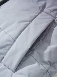 Gym Rark Boyfriend Style Men's Ombre Color Long Sleeve Zip Front Loose Casual Sports Padded Coat Puffer Jacket - Black and White - View 3