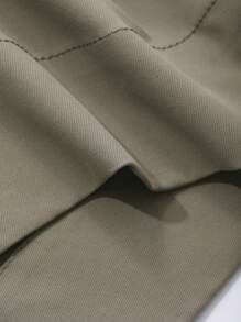 DAZY Solid Color Loose Asymmetric Tie Waist Wide Leg Pockets Women Pants - Grey - View 5