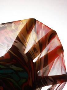 Swim Lushoire Plus Size Women Allover Print V-Neck Batwing Sleeve Loose Pullover Dress For Vacation Summer - Multicolor - View 7